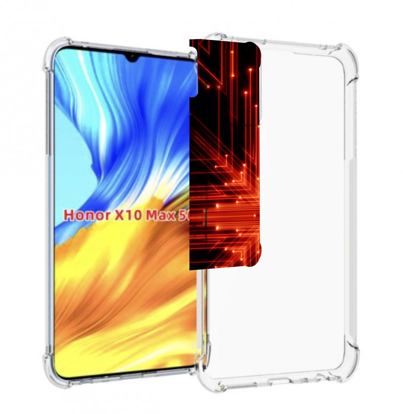 

Чехол MyPads Ауди-на-неоновом-фоне для Honor X10 Max, Прозрачный, Tocco