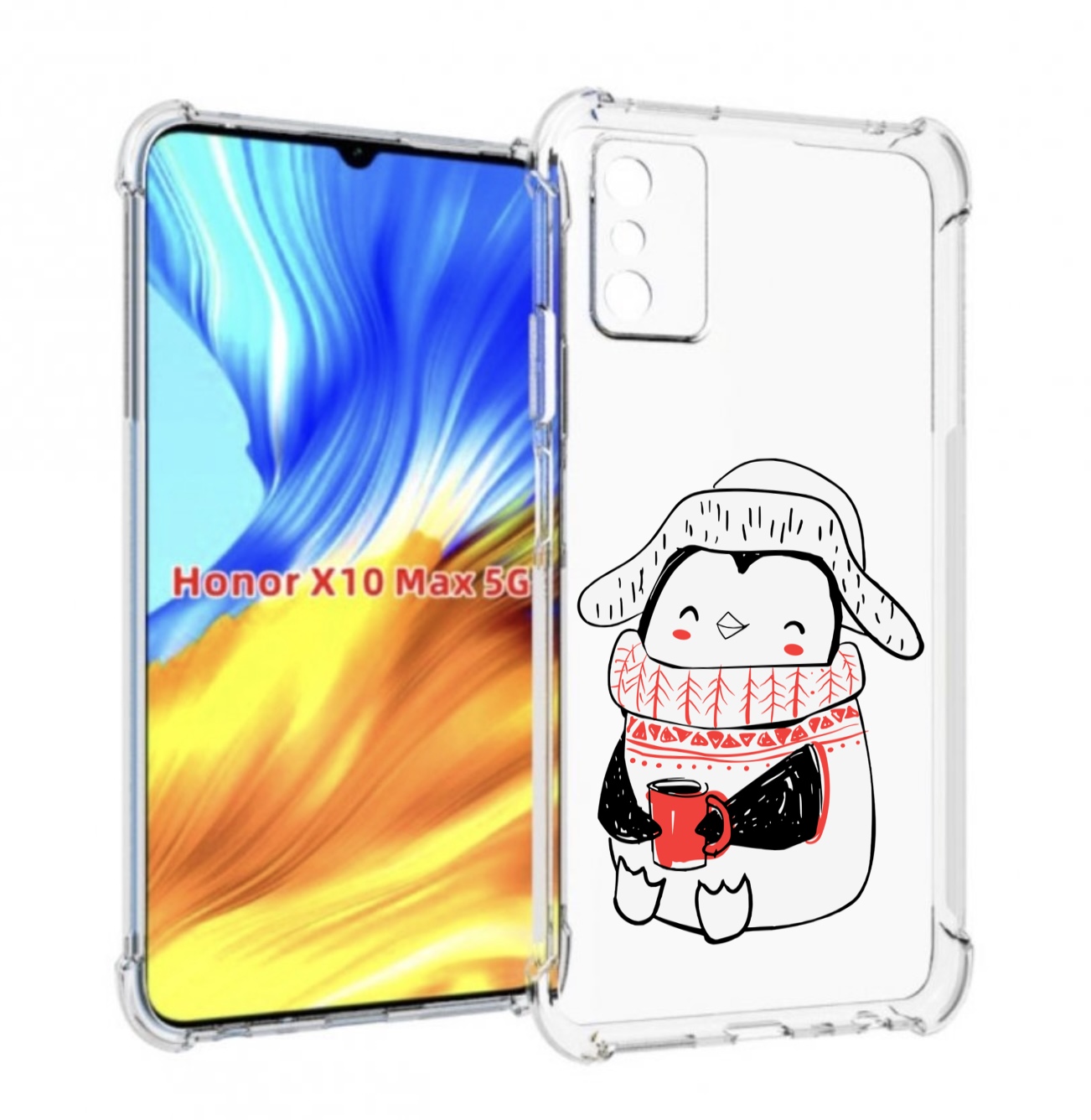 

Чехол MyPads Милый пингвин для Honor X10 Max, Прозрачный, Tocco