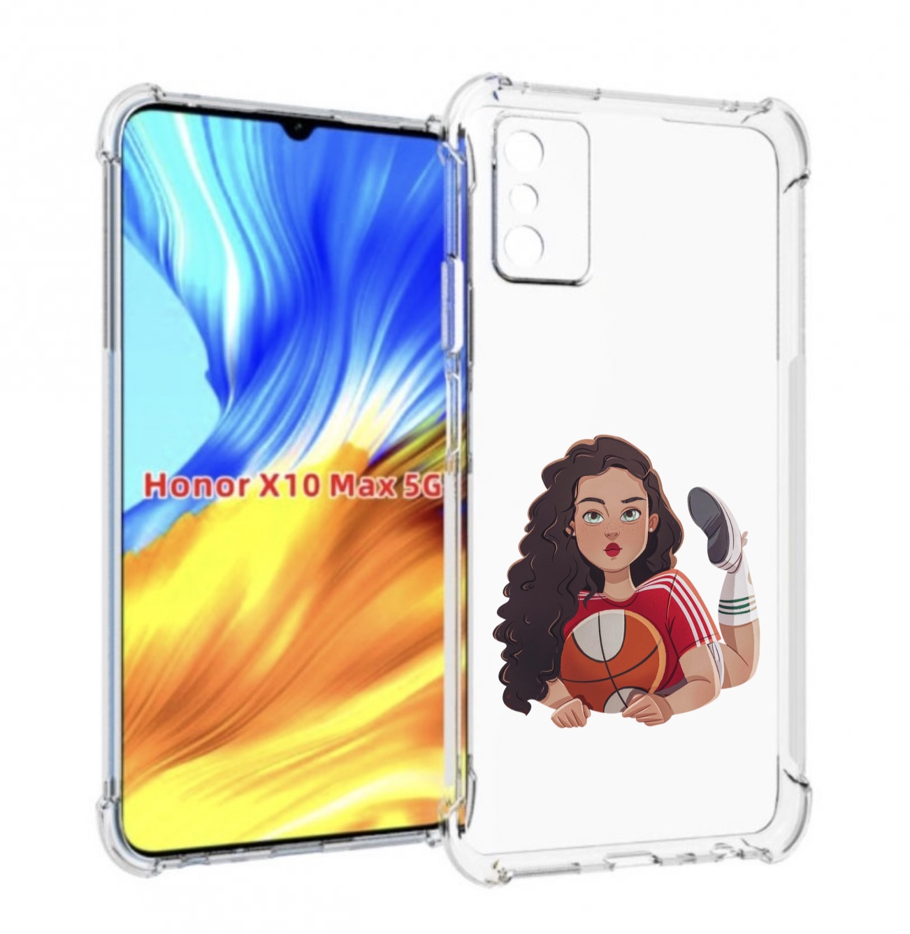 

Чехол MyPads Баскетболитска-в-гольфах женский для Honor X10 Max, Прозрачный, Tocco