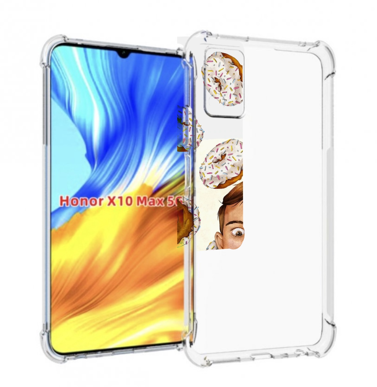 

Чехол MyPads Бешенные-пончики для Honor X10 Max, Прозрачный, Tocco