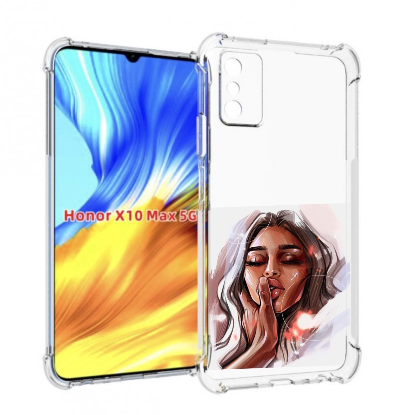 

Чехол MyPads Большие-губы женский для Honor X10 Max, Прозрачный, Tocco