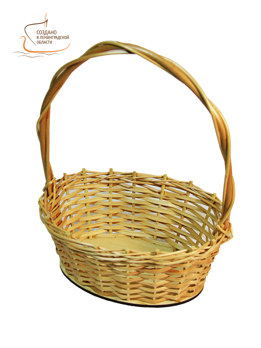 Корзинка плетеная из лозы Балтийская Лоза овальная с ручкой O210P