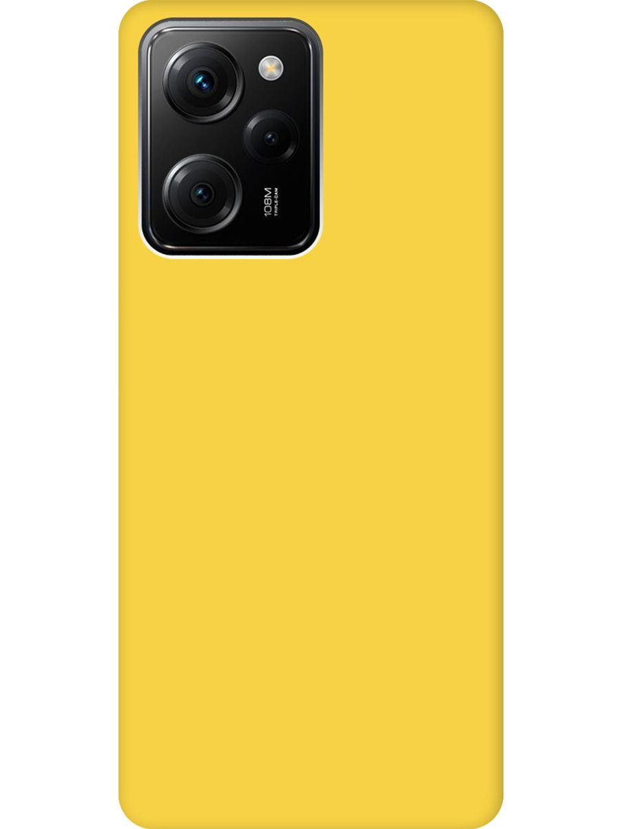 

Силиконовый чехол на Xiaomi Poco X5 Pro 5G матовый желтый, 767959721