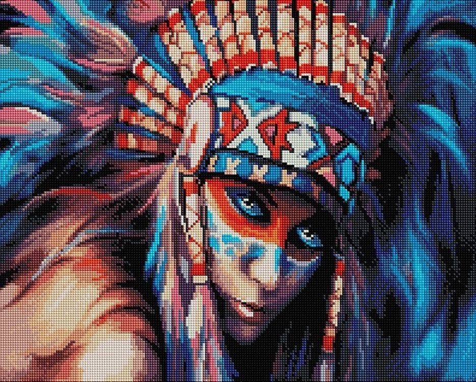 фото Алмазная вышивка «индейская девушка» арт фея