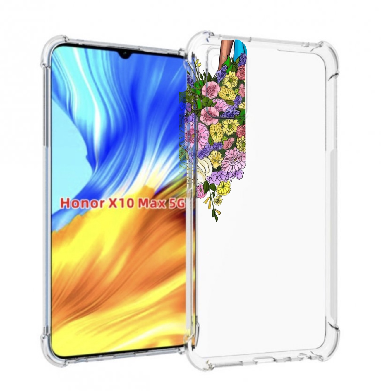 

Чехол MyPads Весна-в-воздухе женский для Honor X10 Max, Прозрачный, Tocco