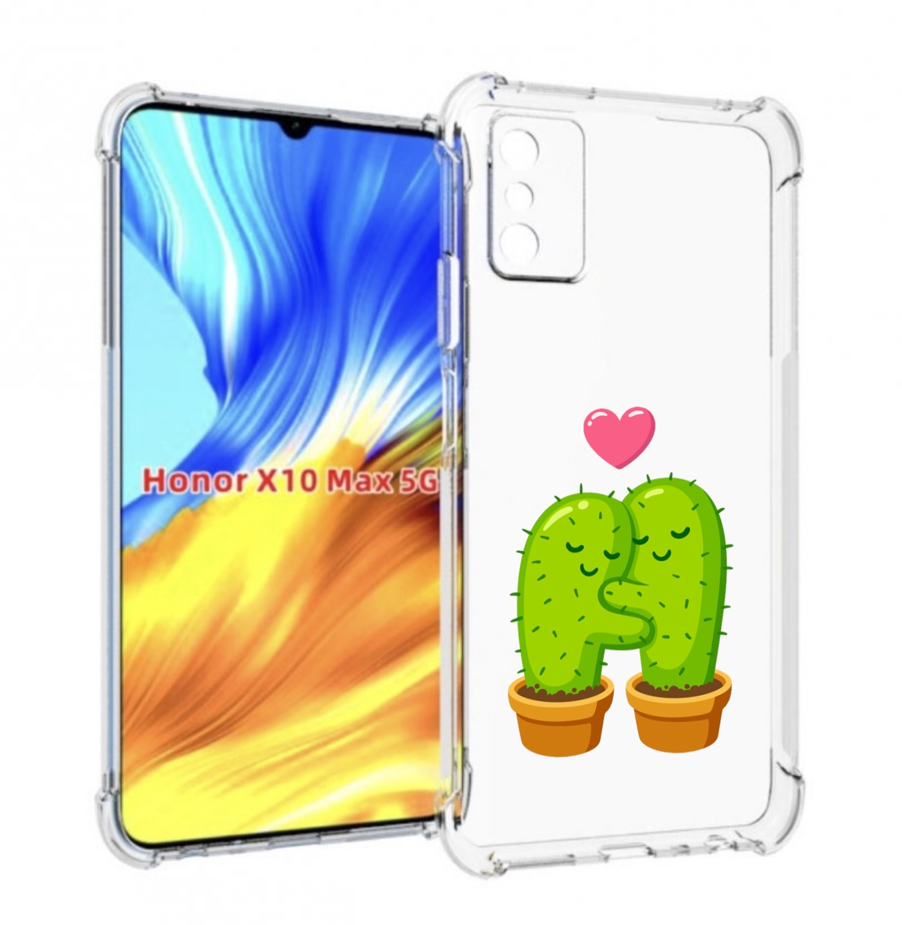 

Чехол MyPads Влюбленные-кактусы для Honor X10 Max, Прозрачный, Tocco