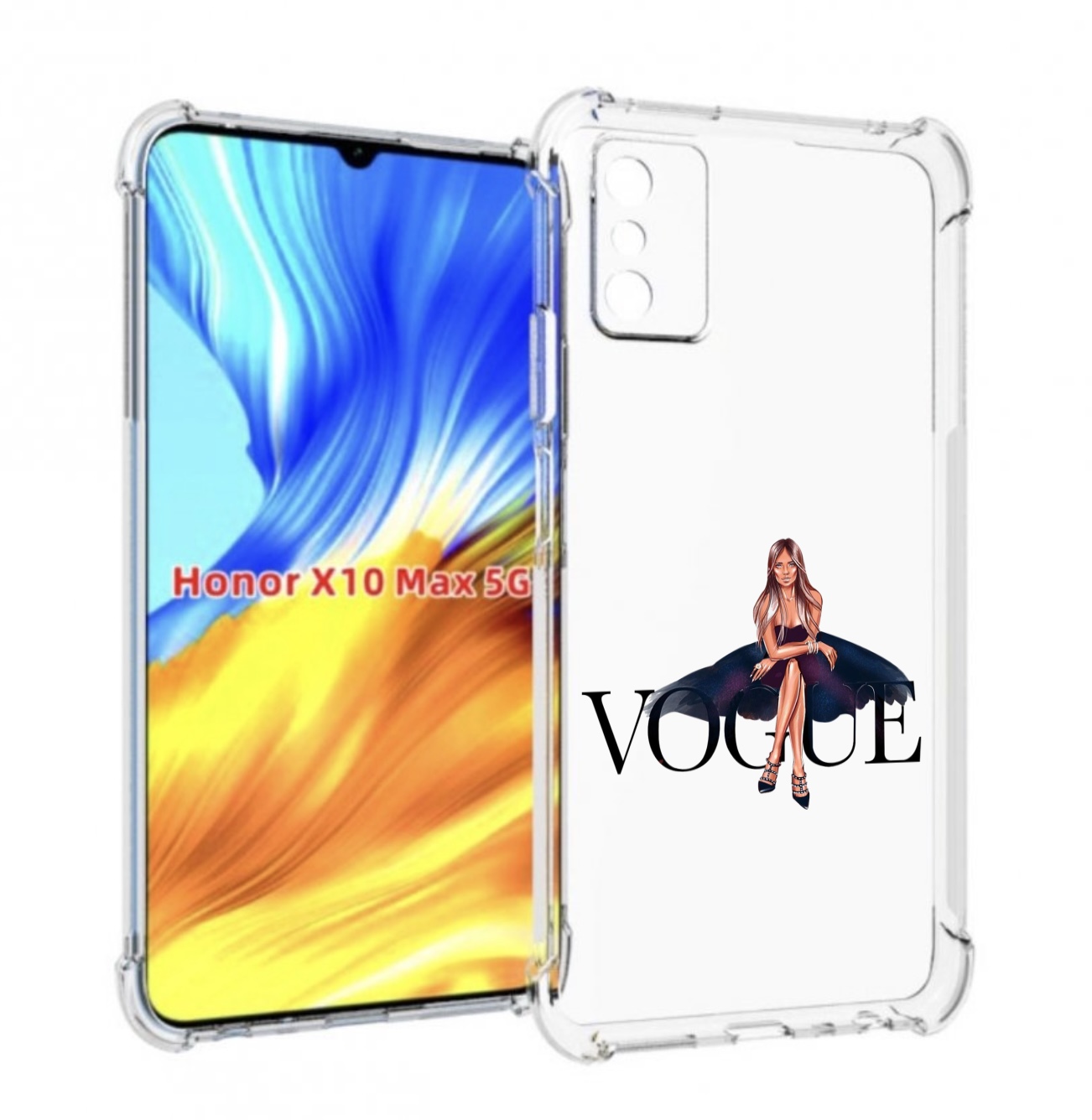 

Чехол MyPads Вог-девушка женский для Honor X10 Max, Прозрачный, Tocco