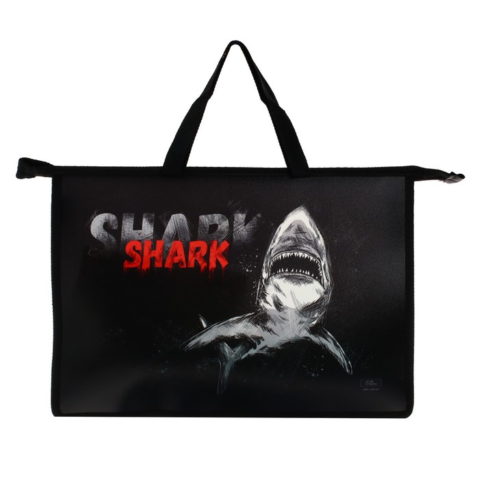 

Папка Calligrata с ручками А4 335 х 235 х 55 мм пластик Акула (ручки-тесьма), Черный