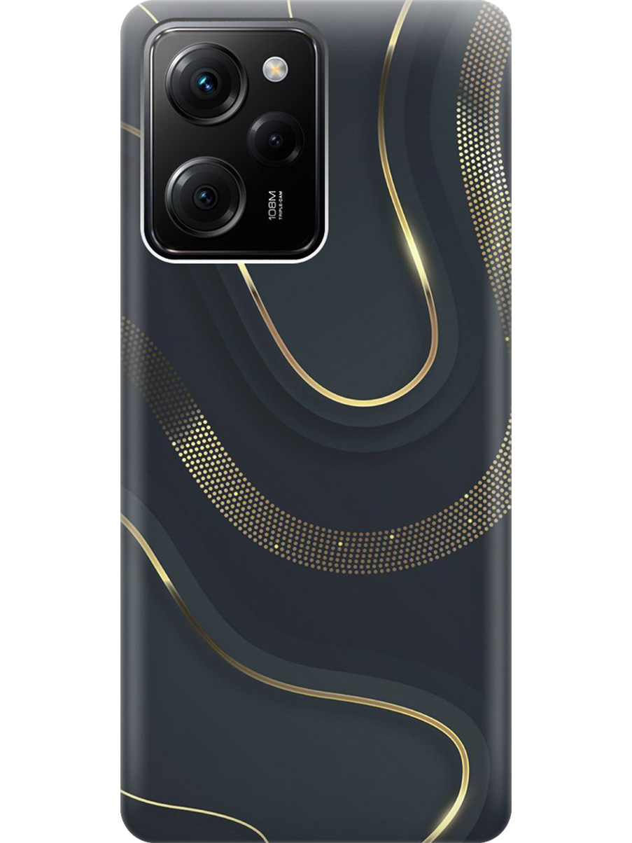 

Силиконовый чехол на Xiaomi Poco X5 Pro 5G с принтом "Золотистые акценты", Прозрачный;золотистый;серый, 767959731