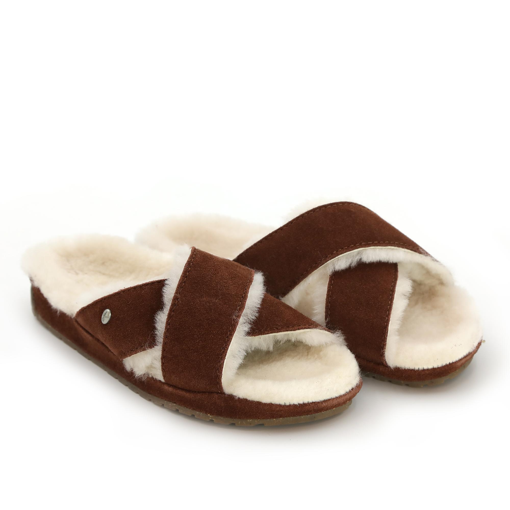 

Тапочки женские Emu Australia Mayberry Corky W12668 коричневые 8 UK, Коричневый, Mayberry Corky W12668