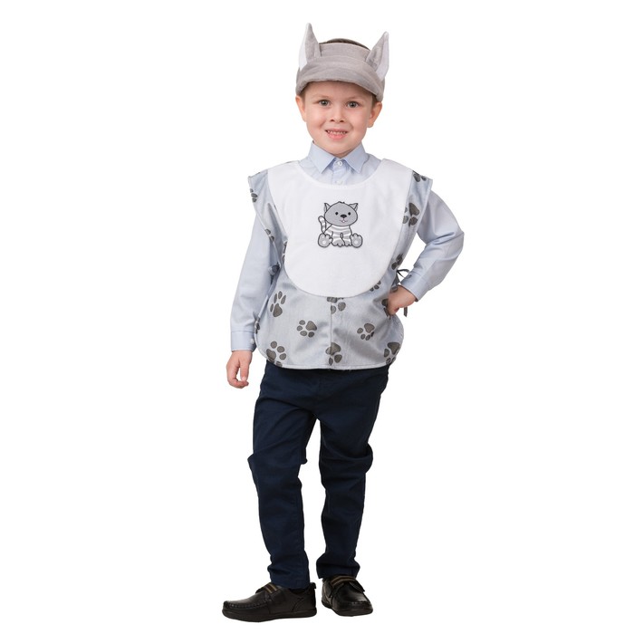 

Карнавальный костюм Котик, плюш, накидка, головной убор, р. 28, рост 110 см, 5 лет, 4513575