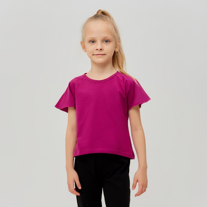 

Футболка для девочки MINAKU, лиловый, 128, MINAKU: Basic Line KIDS