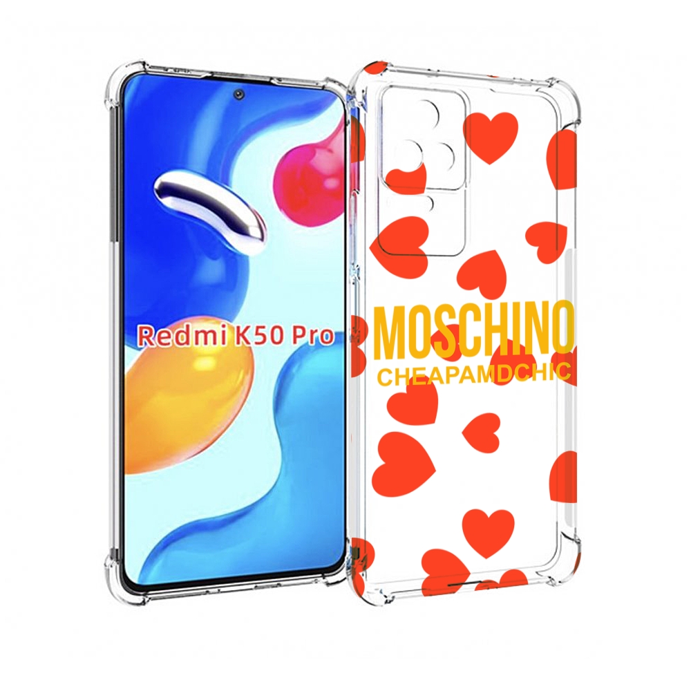

Чехол MyPads сердца-москино для Xiaomi Redmi K50 / K50 Pro, Прозрачный, Tocco