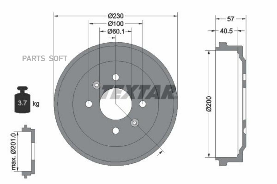 Барабан тормозной GM SPARK 15- зад 4251₽