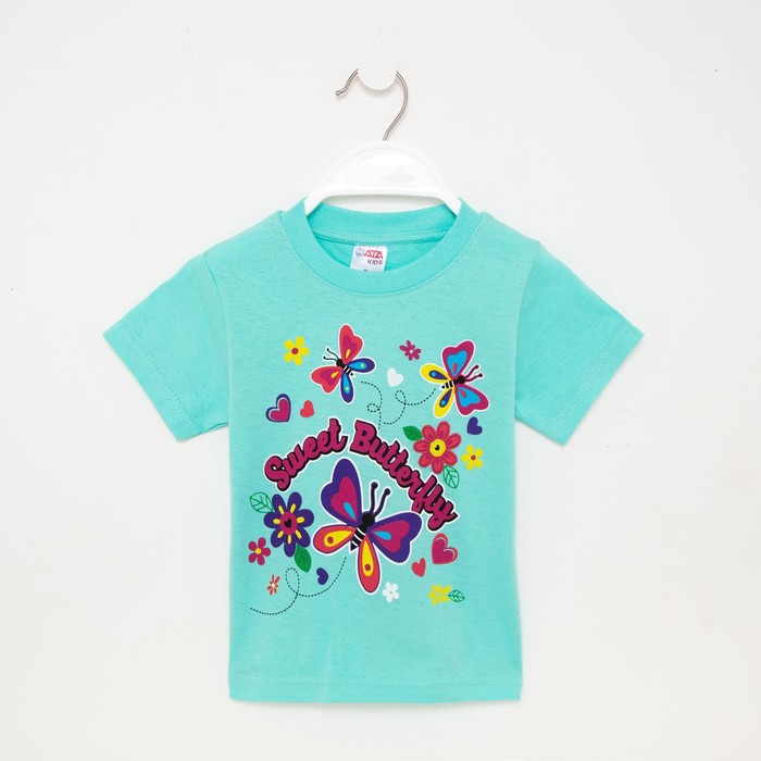 

Футболка детская ATA kids Р00017697, бирюзовый, 98