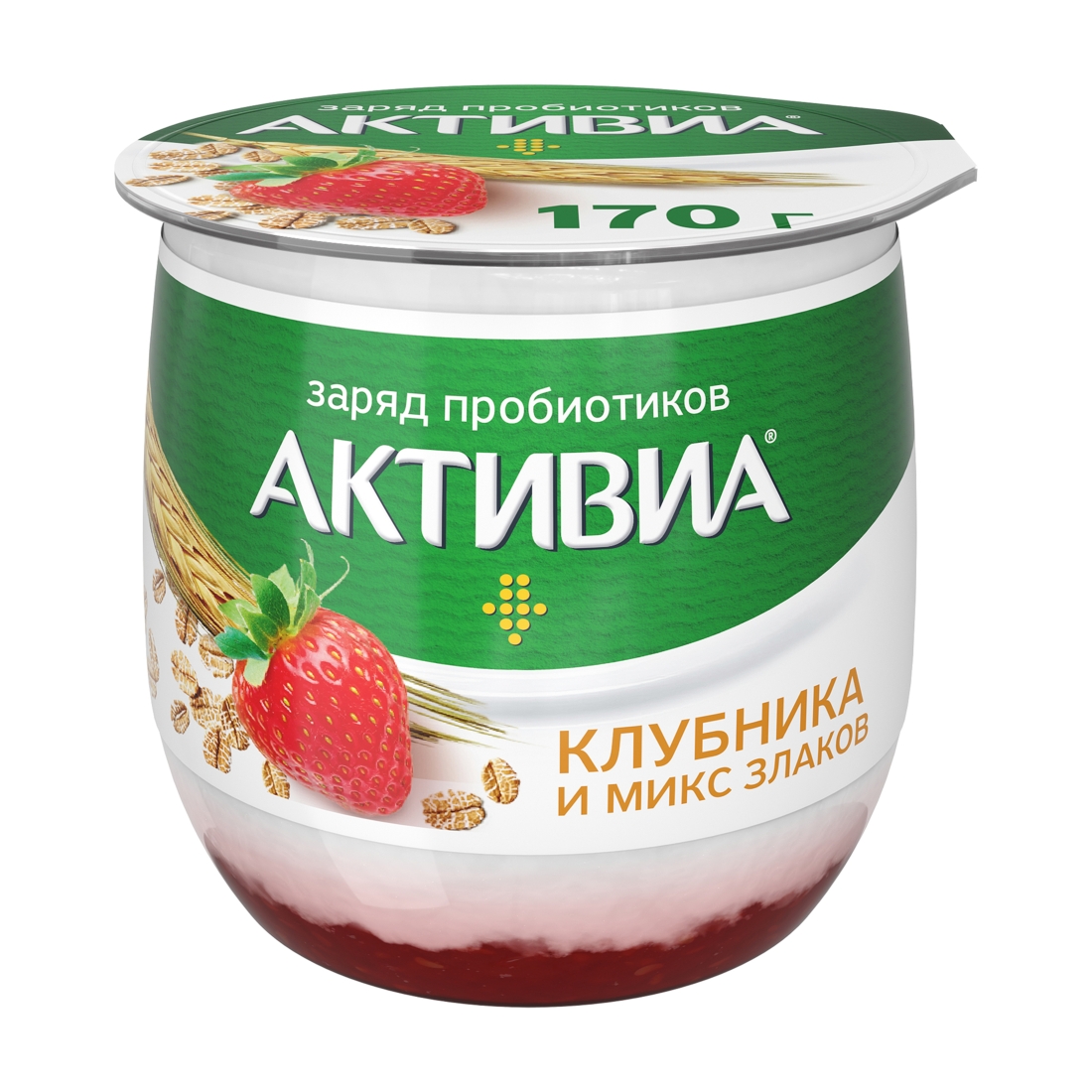 

Биойогурт активиа термостатный клубника/злаки 2,7 % 170 г