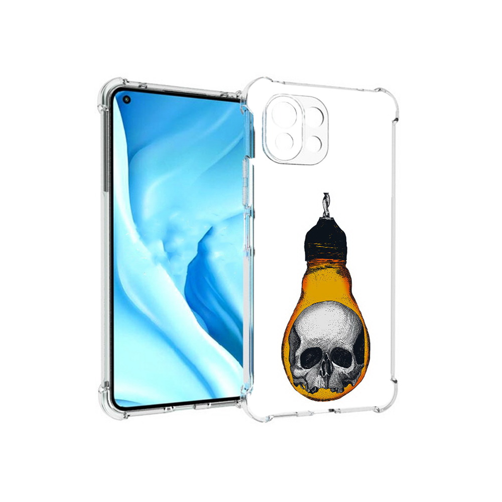 

Чехол MyPads Tocco для Xiaomi Mi 11 Lite череп в лампочке (PT159462.256.676), Прозрачный, Tocco