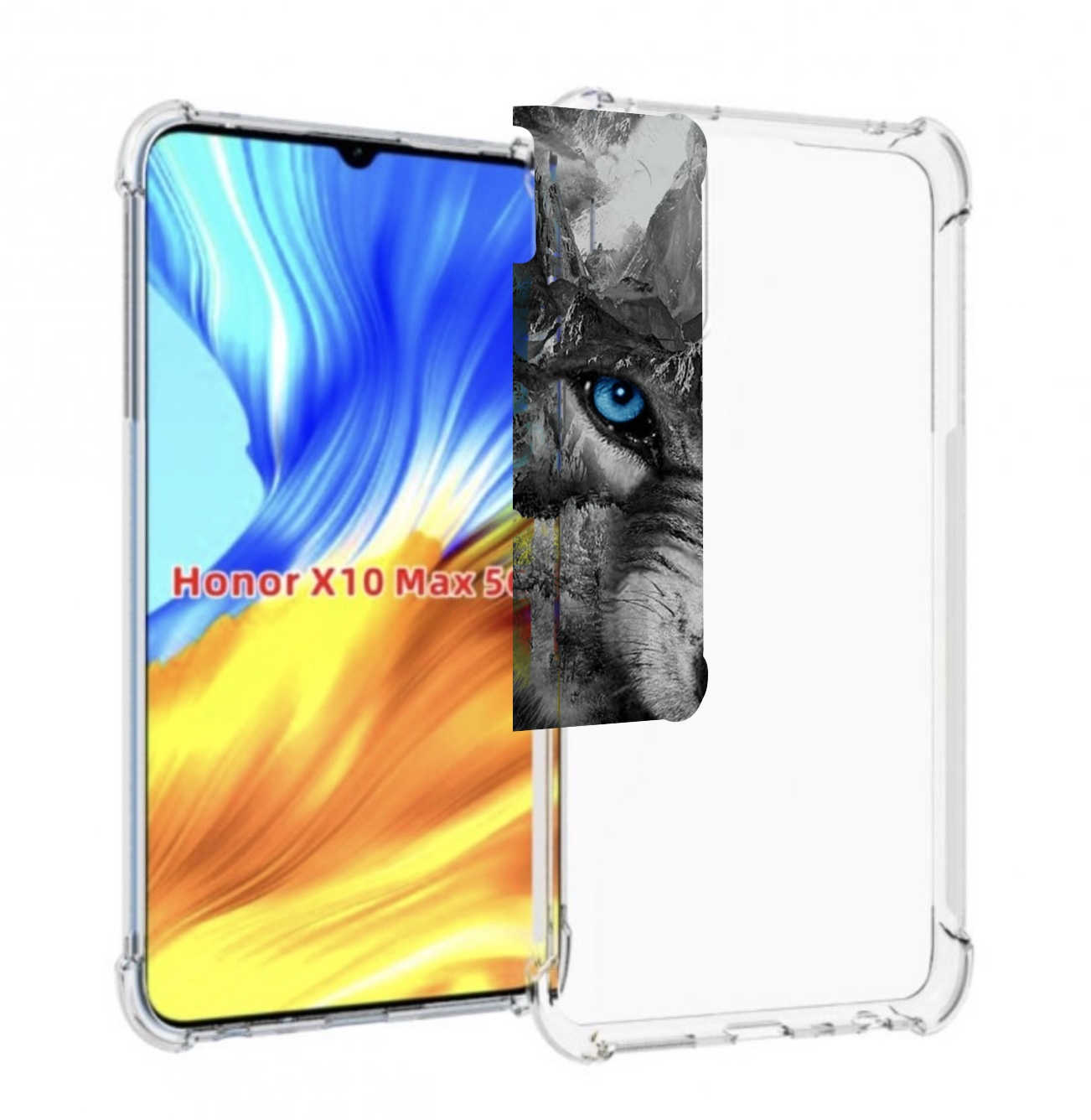 

Чехол MyPads Волк-частица мужской для Honor X10 Max, Прозрачный, Tocco