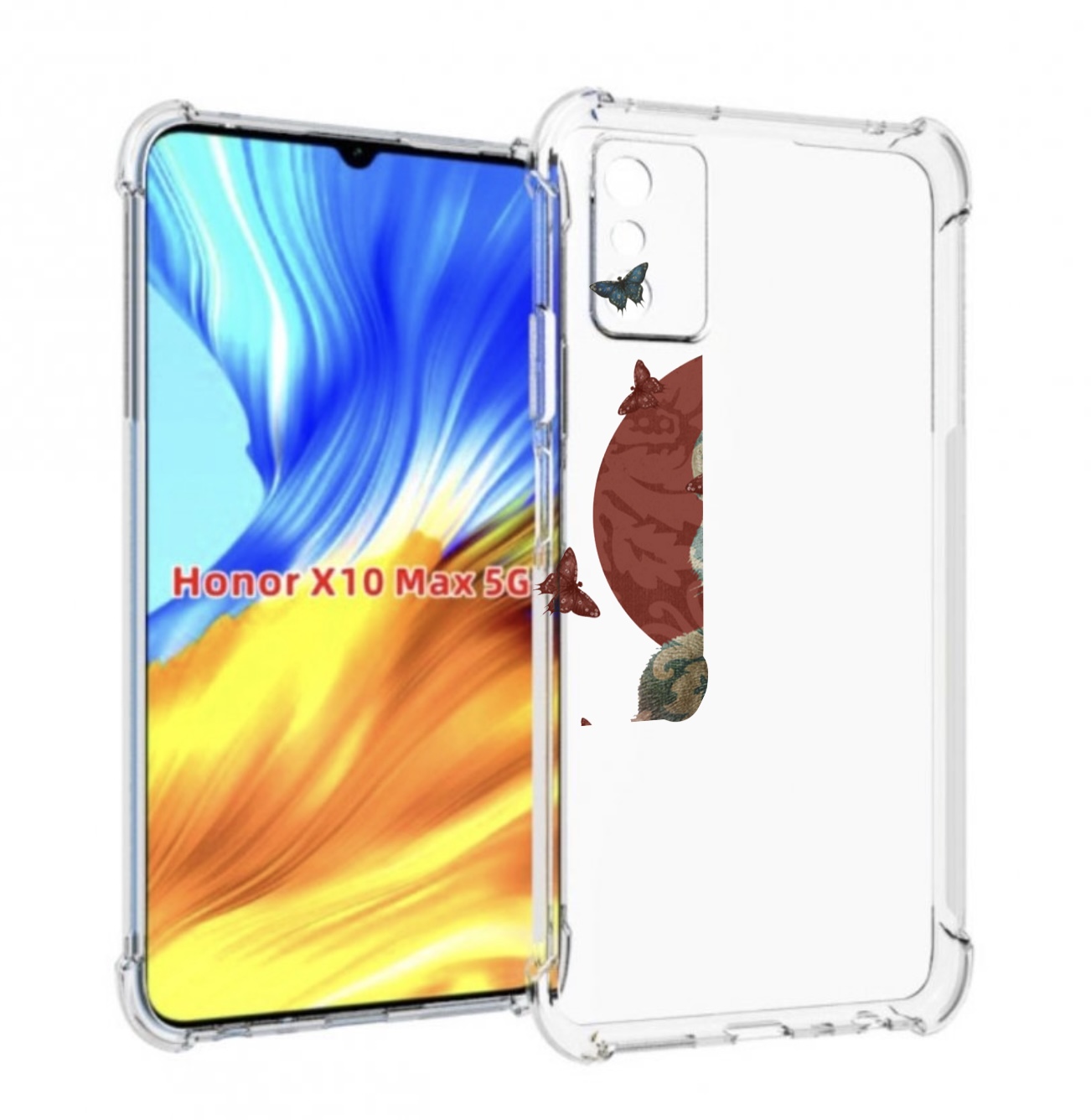 

Чехол MyPads Волчица с бабочками для Honor X10 Max, Прозрачный, Tocco