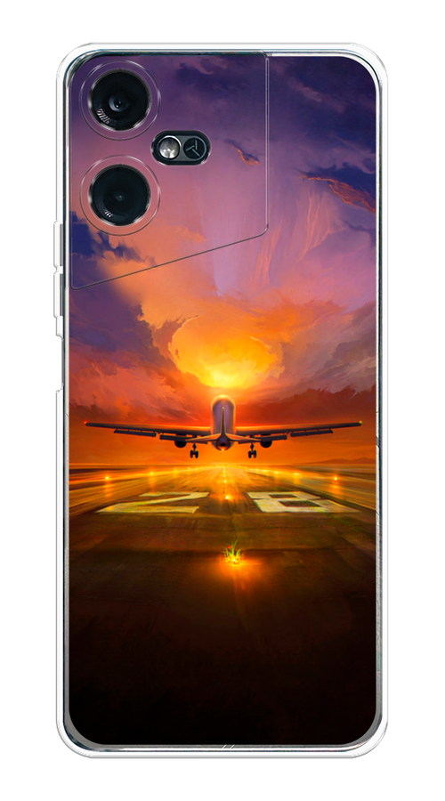 

Чехол на Tecno Pova Neo 3 "Самолет на посадке", Оранжевый;синий, 304450-6