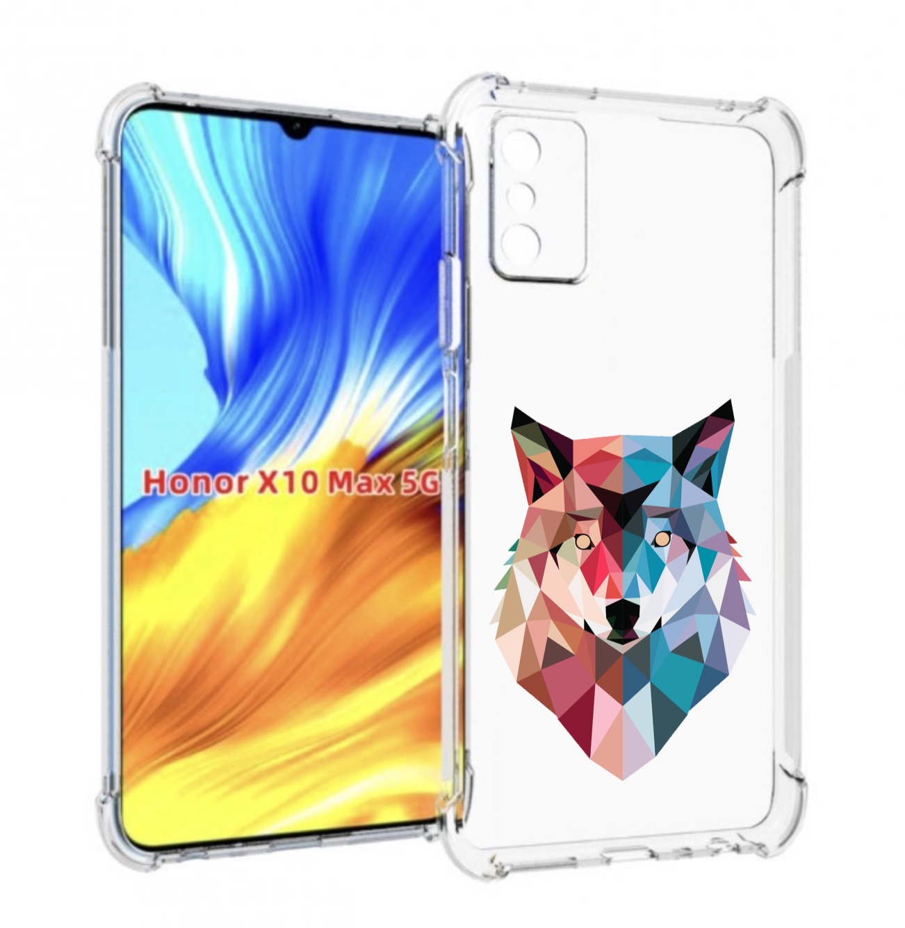 

Чехол MyPads Геометрический-волк для Honor X10 Max, Прозрачный, Tocco