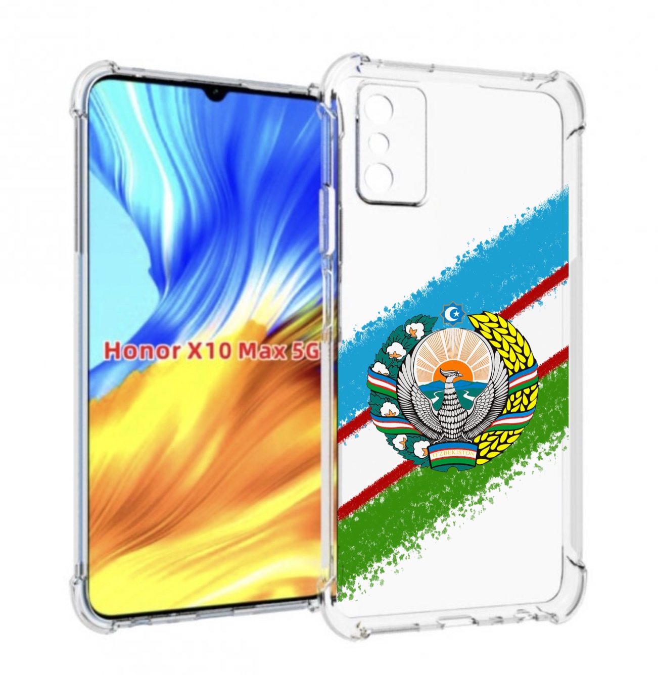 

Чехол MyPads Герб флаг Узбекистана для Honor X10 Max, Прозрачный, Tocco