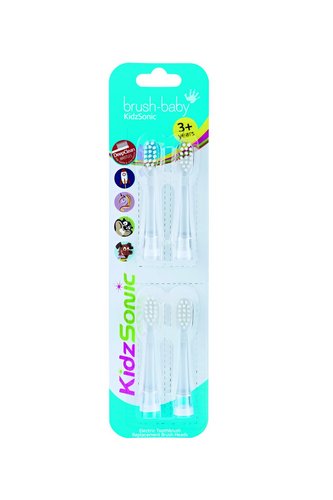 Насадки для детской электрической зубной щетки Brush-Baby KidzSonic от 3 лет BRB073 насадки для электрической зубной щетке brush baby go kidz replacement brush heads 3