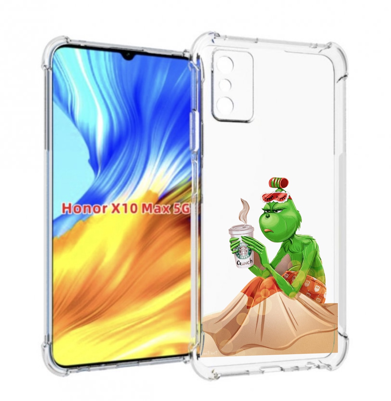 

Чехол MyPads Гринч-в-платье для Honor X10 Max, Прозрачный, Tocco