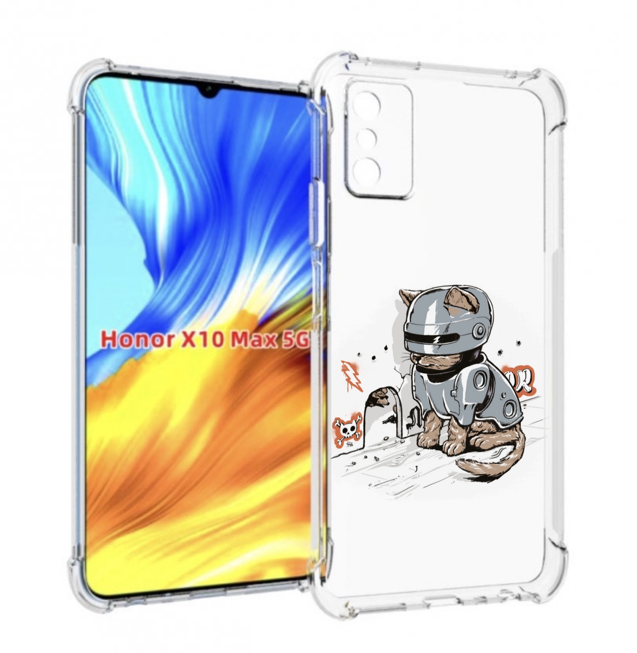 

Чехол MyPads Грозный кот для Honor X10 Max, Прозрачный, Tocco