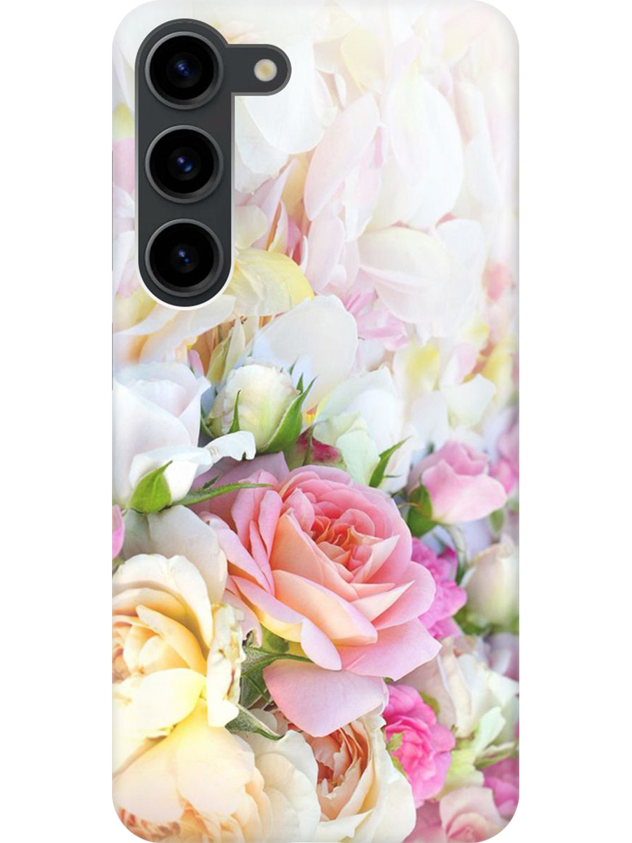

Силиконовый чехол на Samsung Galaxy S23 с принтом "Нежные розы", Прозрачный;белый;желтый;розовый, 767959521