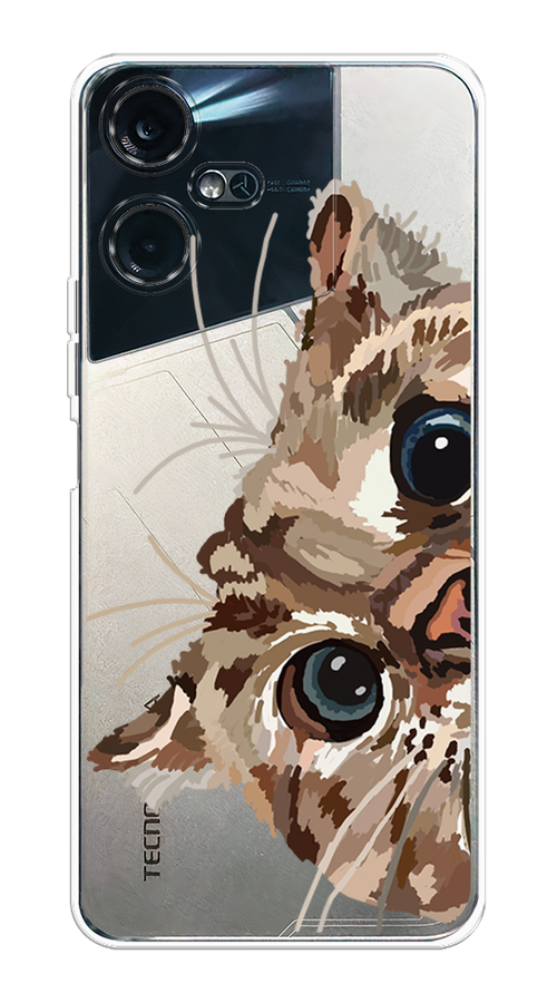 

Чехол на Tecno Pova Neo 3 "Любопытный кот", Коричневый;синий;черный, 304450-1