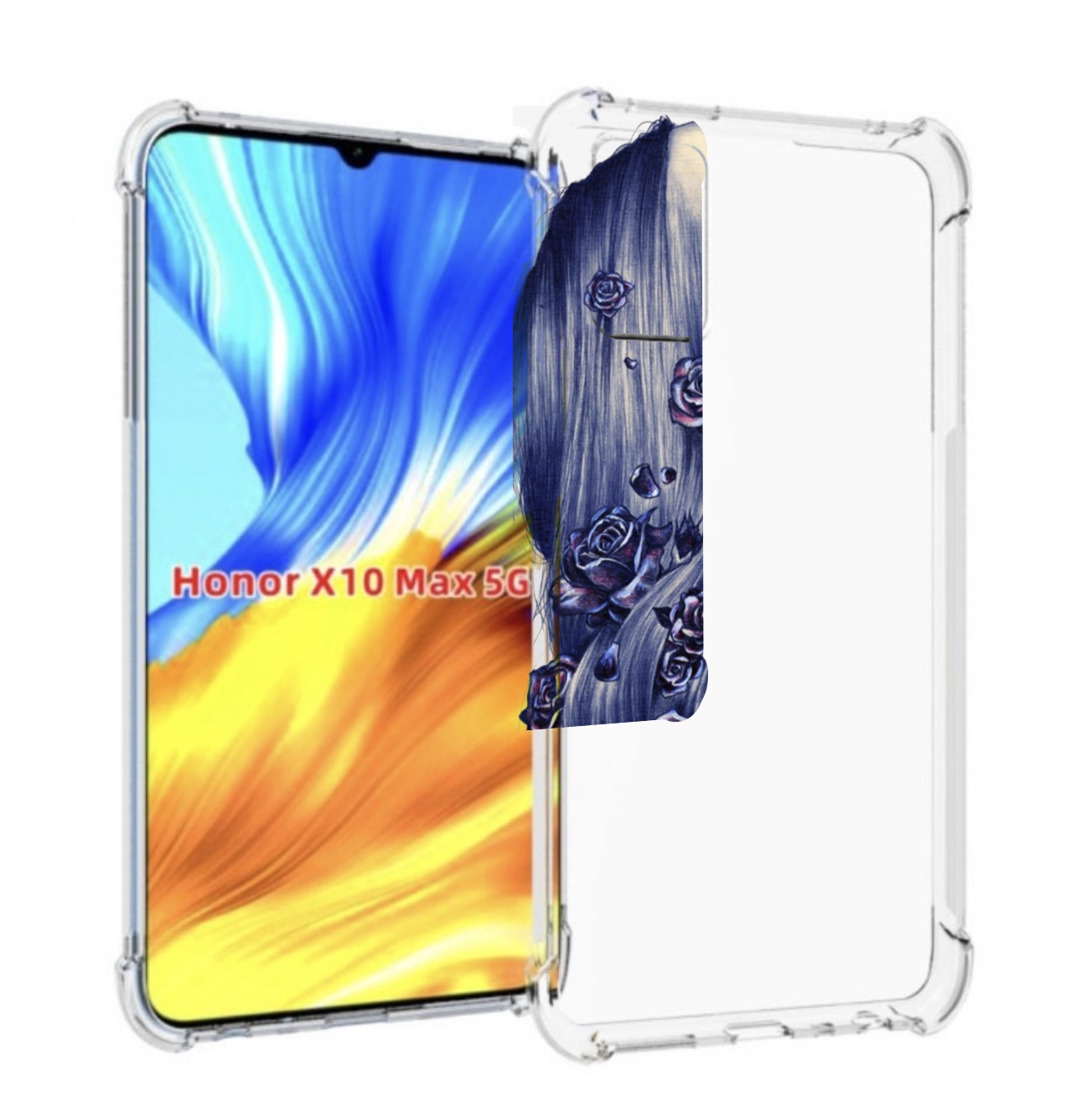 

Чехол MyPads Девушка с розами женский для Honor X10 Max, Прозрачный, Tocco