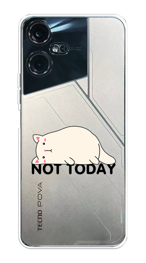 

Чехол на Tecno Pova Neo 3 "Cat not today", Белый;розовый;черный, 304450-1