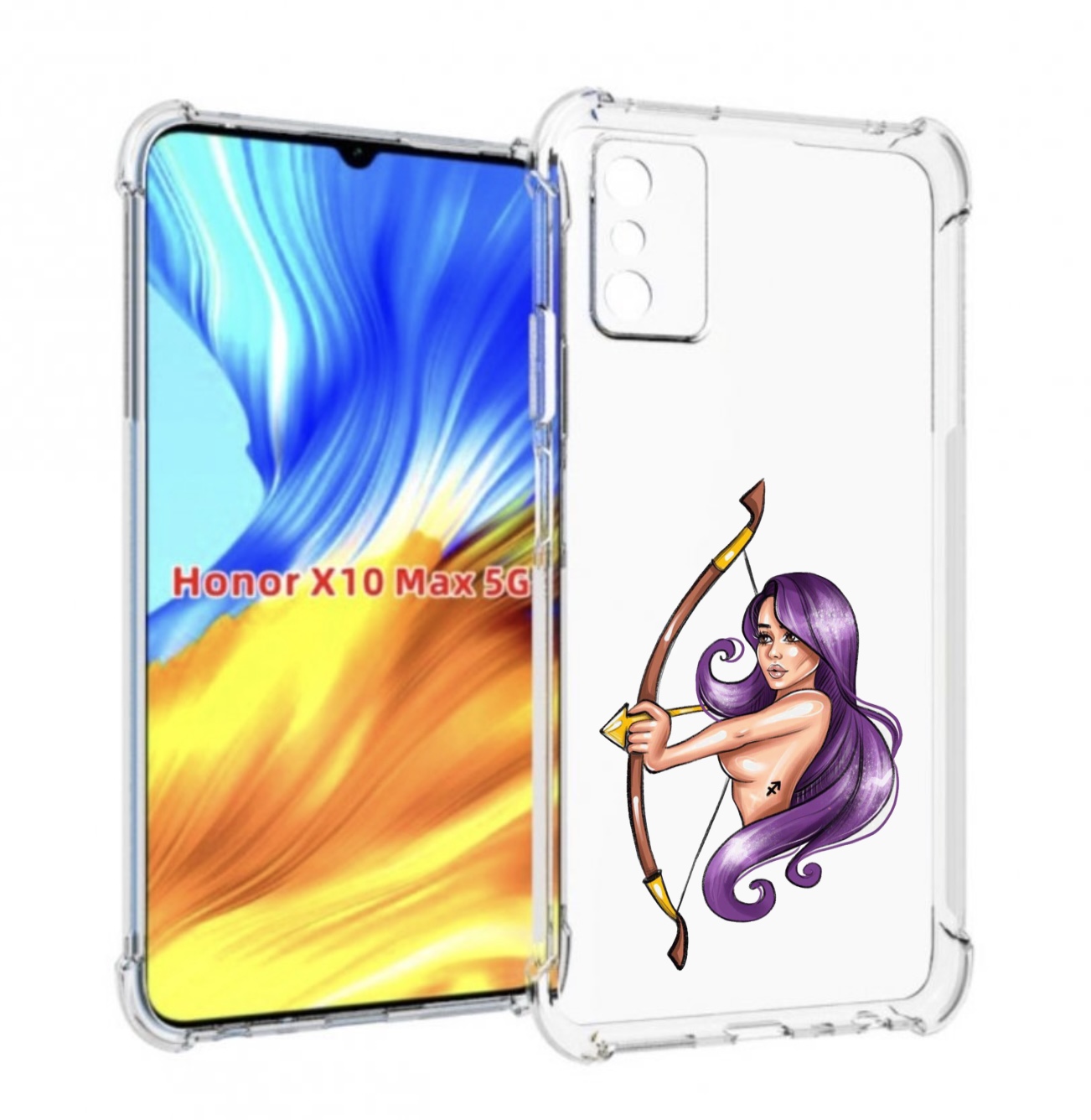

Чехол MyPads Девушка-Стрелец женский для Honor X10 Max, Прозрачный, Tocco