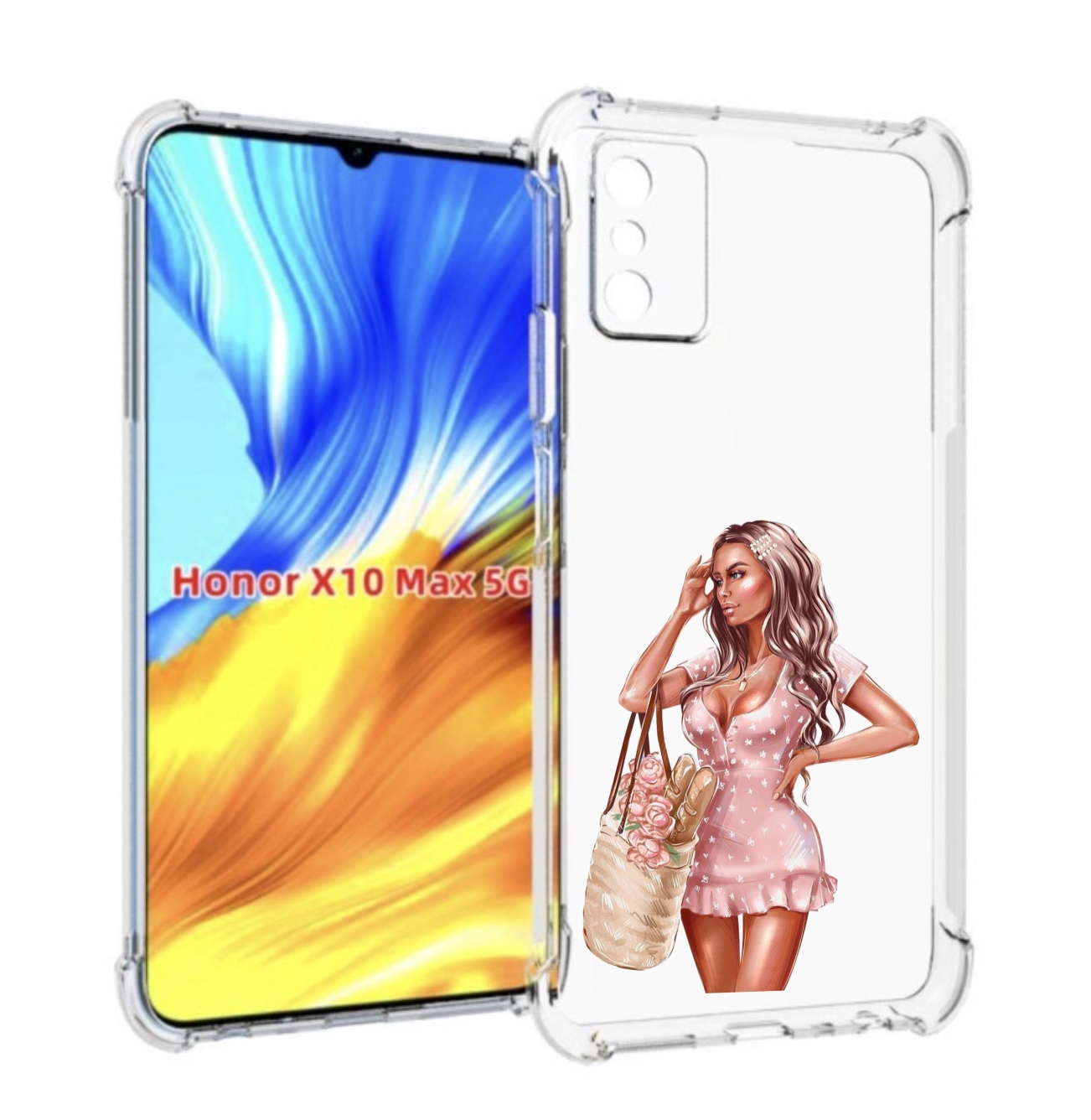 

Чехол MyPads Девушка-в-мини-платье женский для Honor X10 Max, Прозрачный, Tocco