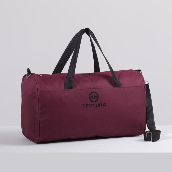 Спортивная сумка TEXTURA отдел на молнии, без подклада, длинный ремень, бордовый