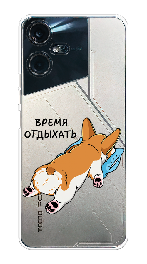 

Чехол на Tecno Pova Neo 3 "Корги отдыхает", Черный;коричневый;голубой, 304450-1