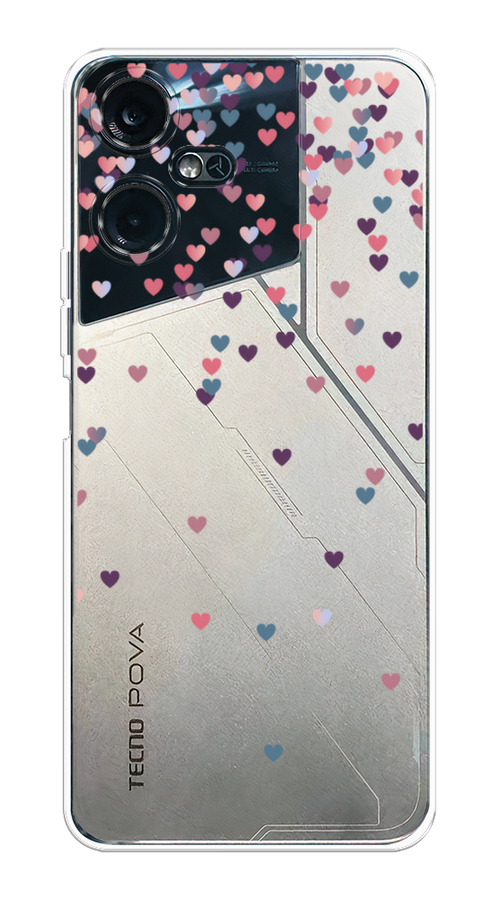 

Чехол на Tecno Pova Neo 3 "Посыпка сердечки", Розовый;фиолетовый, 304450-3