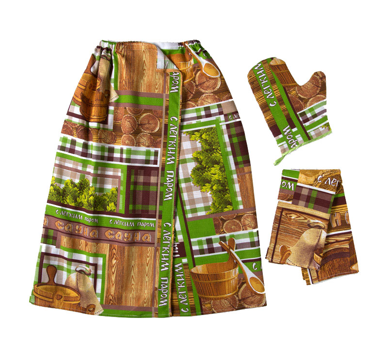 Набор текстиля для бани Текс-дизайн С легким паром Набб195771 onesize разноцветный