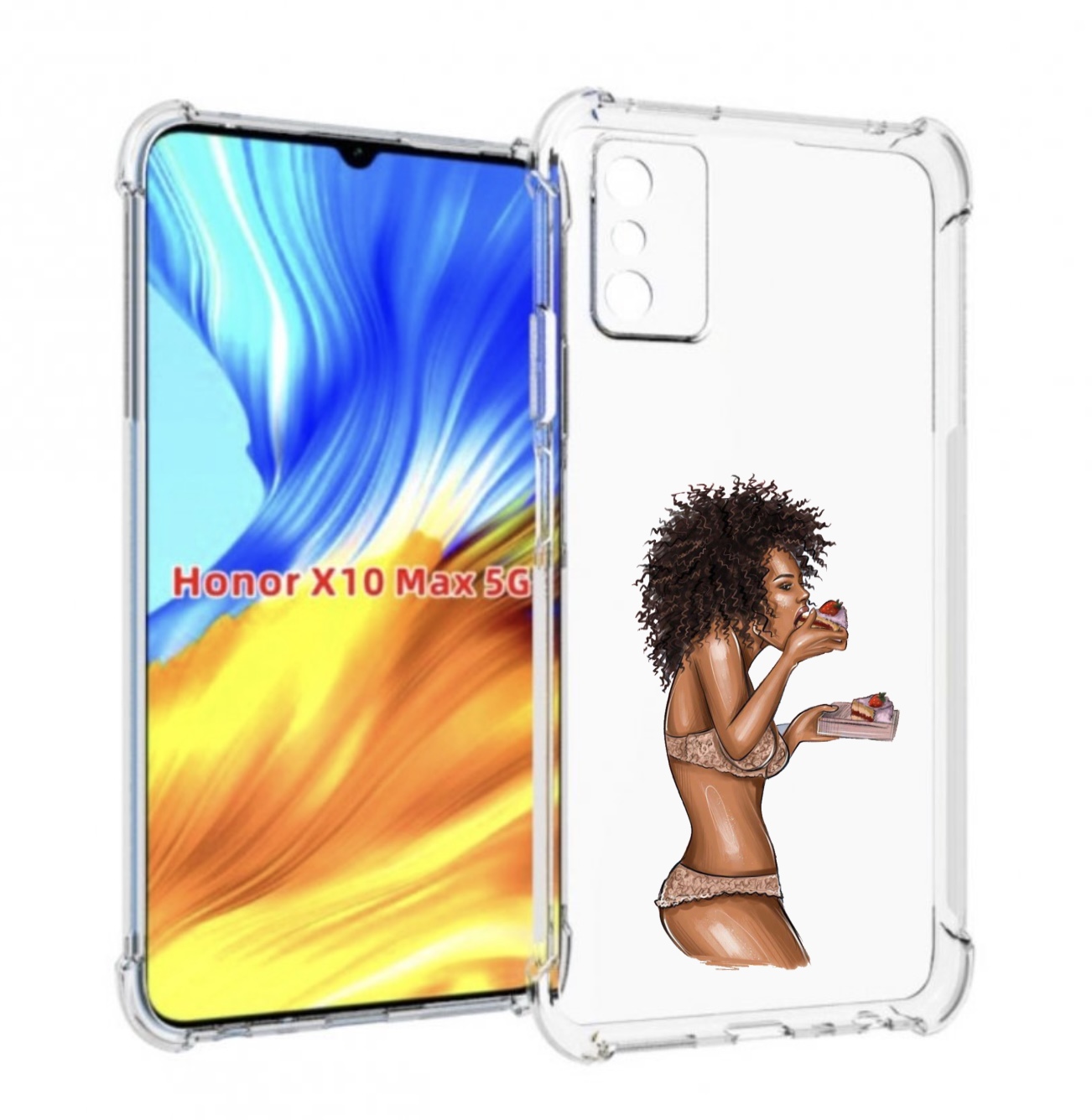 

Чехол MyPads Девушка-с-пирожными женский для Honor X10 Max, Прозрачный, Tocco