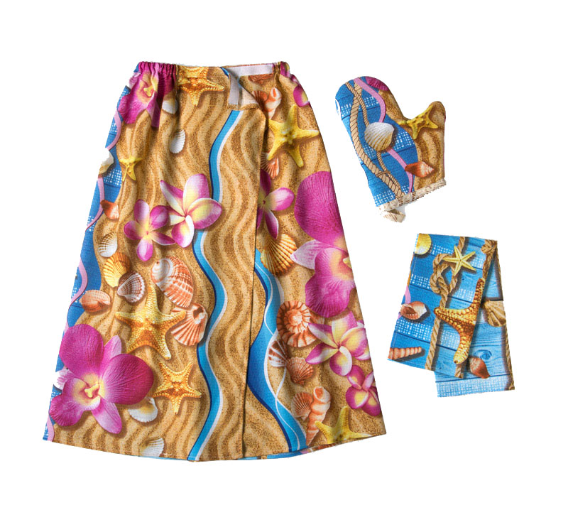 Набор текстиля для бани Текс-дизайн Лагуна Набб197051 onesize разноцветный