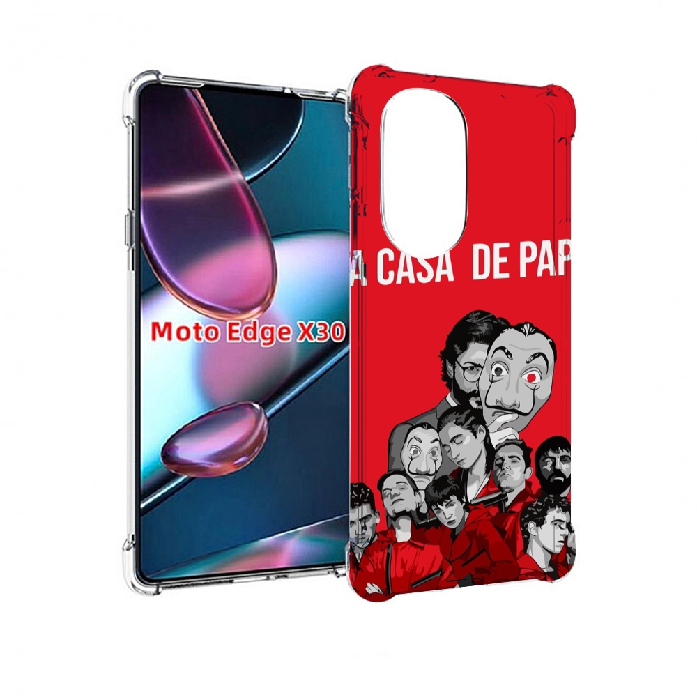 

Чехол MyPads бумажный-дом-команда для Motorola Moto Edge X30, Прозрачный, Tocco