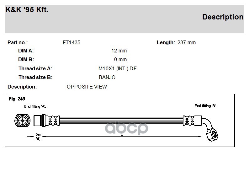

Шланг Тормозной Задн Прав Toyota: Land Cruiser (J12) 3.0d-4d 03- K&K арт. FT1435