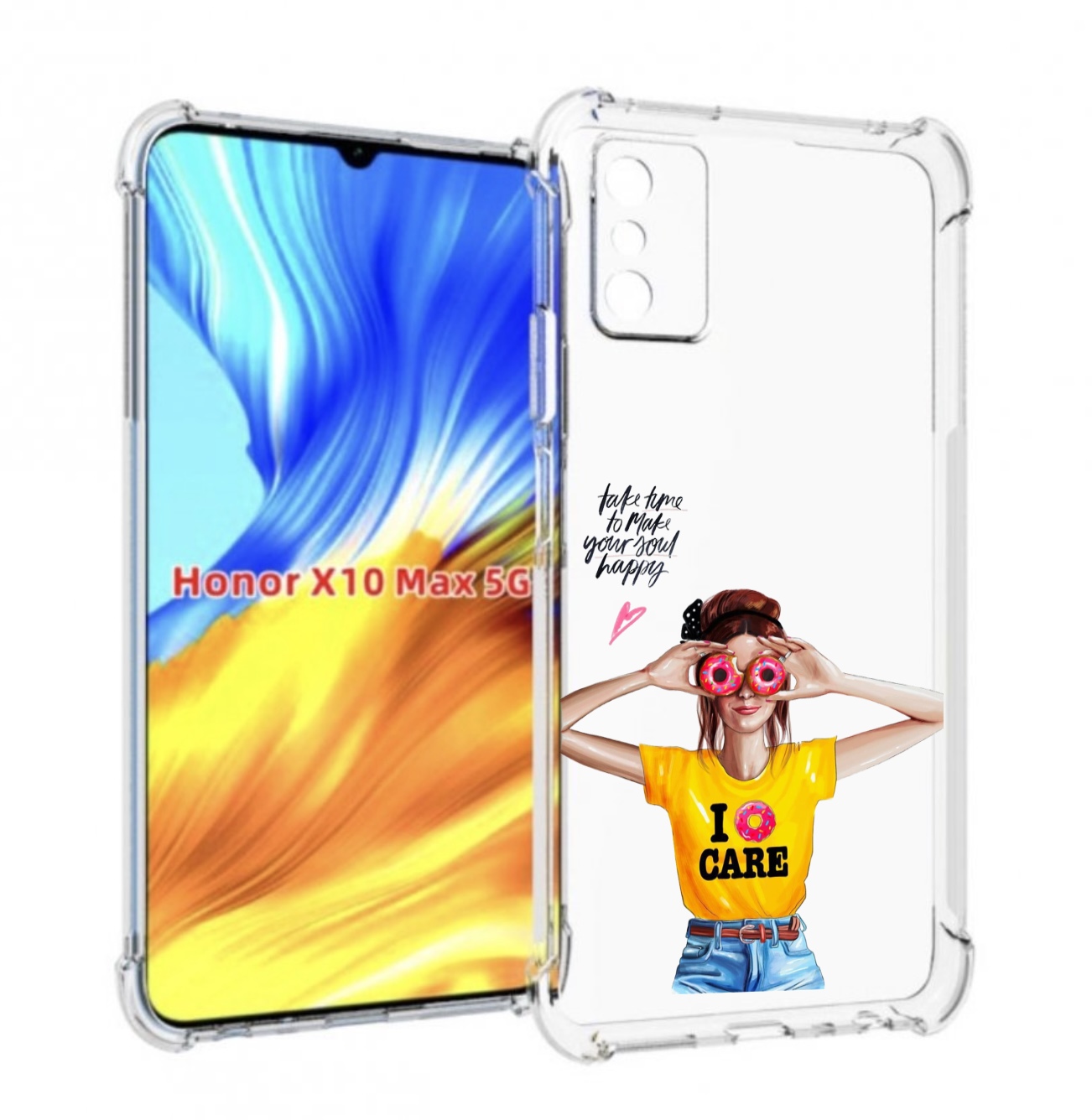 

Чехол MyPads Девушка-с-пончиками женский для Honor X10 Max, Прозрачный, Tocco