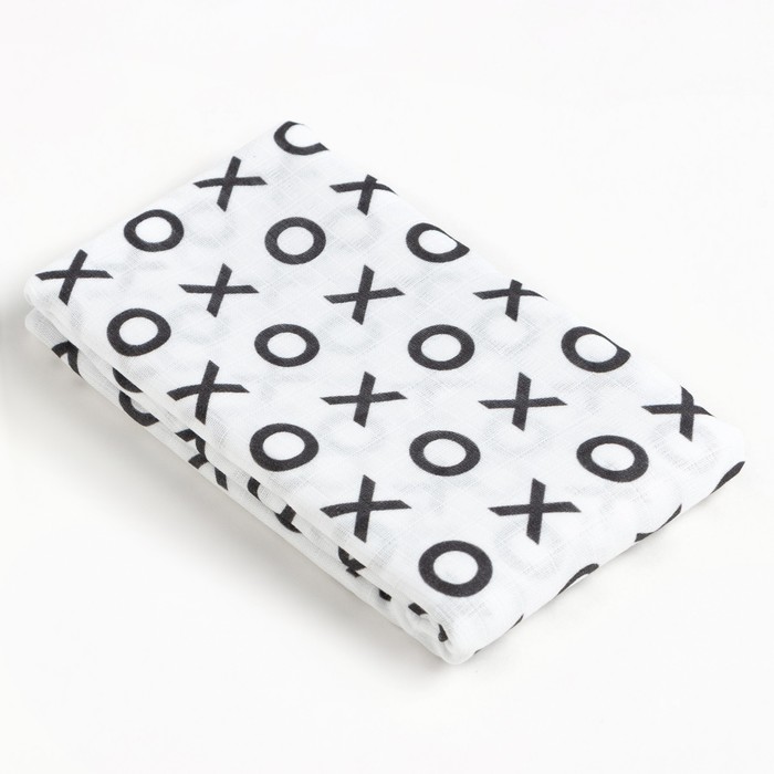 

Пелёнка муслиновая Крошка Я «Крестики-нолики» 75х120 см, двухслойная, 100% хлопок