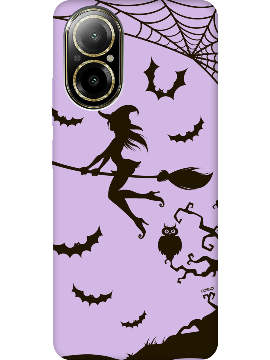 

Силиконовый чехол на Realme C67 с рисунком "Witch on a Broomstick" Soft Touch сиреневый, Фиолетовый;черный, 20012145