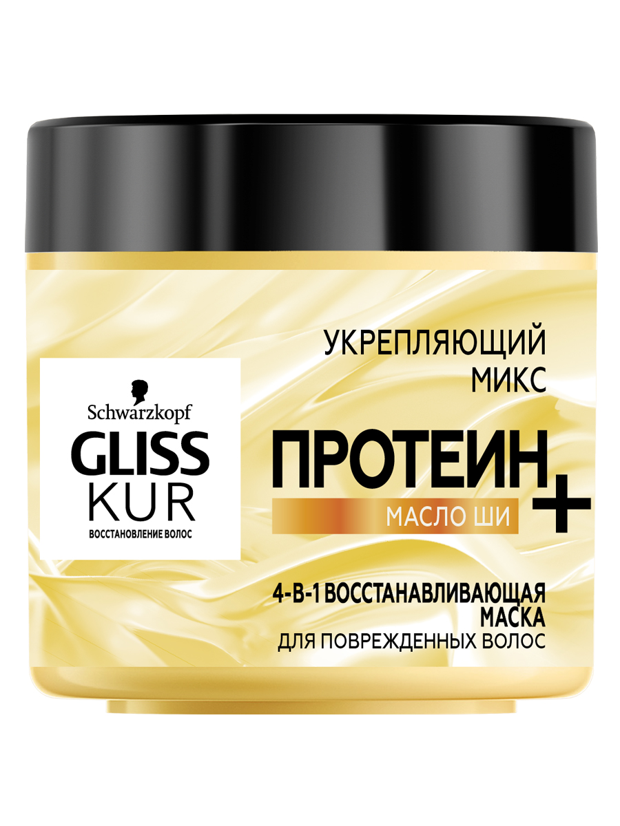 Купить Восстанавливающая маска Gliss Kur 4-в-1 для поврежденных волос, укрепляющих микс, 400 мл