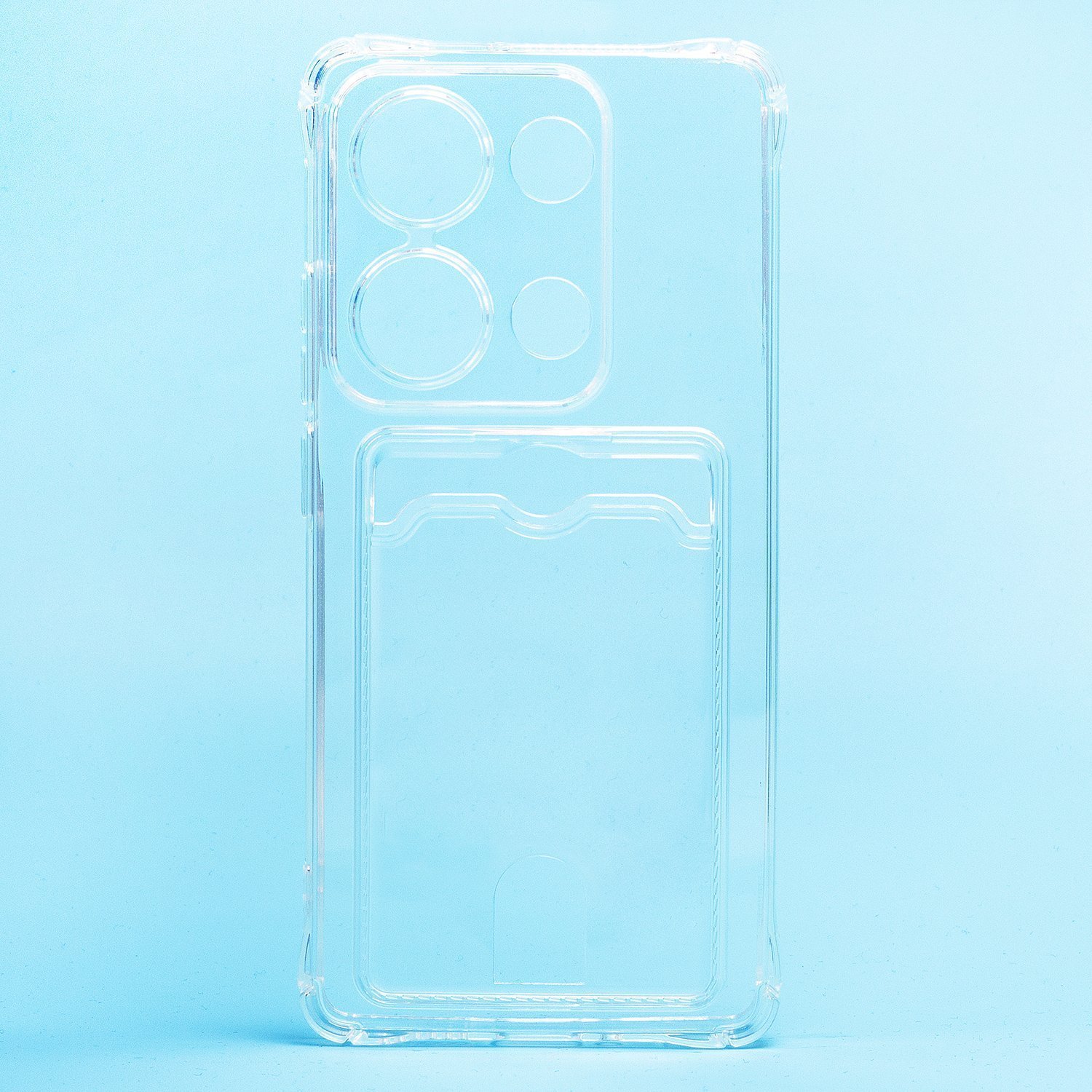 

Чехол Xiaomi Redmi Note 13 Pro (23117RA68G), Poco M6 Pro (2312FPCA6G) с картхолдером, Прозрачный
