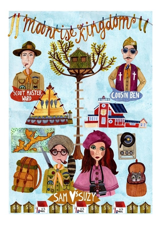 

Постер к фильму "Королевство полной луны" (Moonrise Kingdom) A4