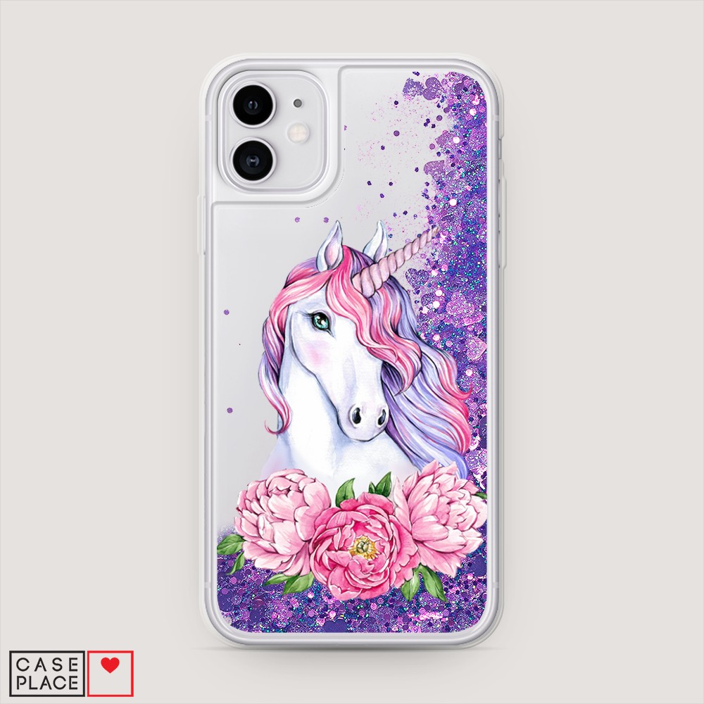 

Чехол Awog на Apple iPhone 11 / Айфон 11 "Единорог с пионами", Разноцветный, 12192-1